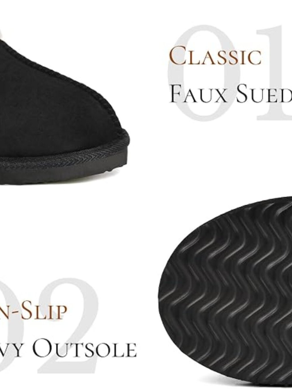 uzzy Slippers for Women Cozy Faux Fur House Shoes Memory Foam Slippers - Picture 4 of 5